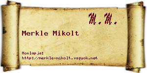 Merkle Mikolt névjegykártya